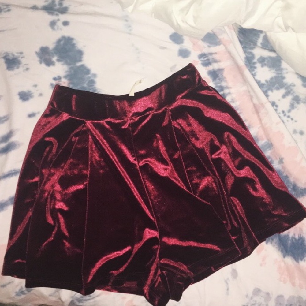 Red velvet shorts